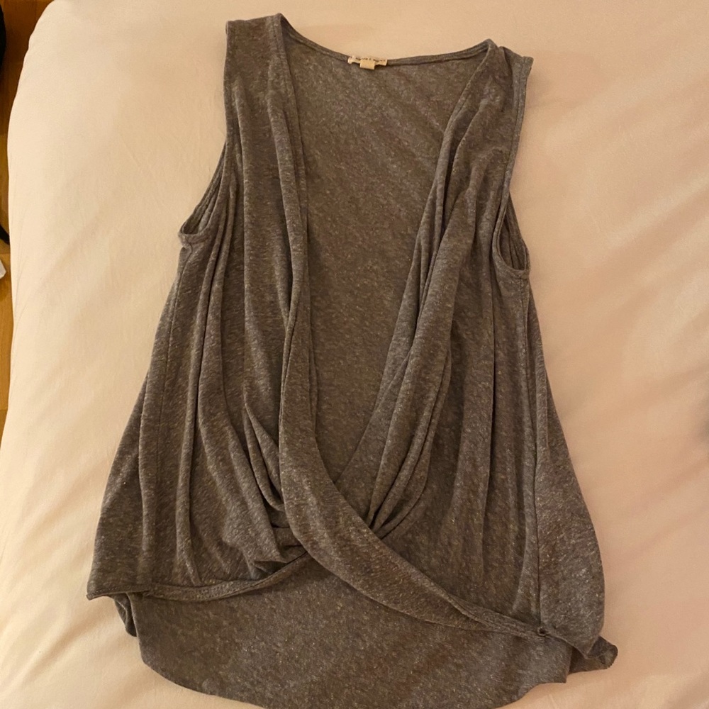Grey, Cross Over Open Shirt